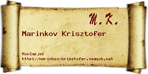 Marinkov Krisztofer névjegykártya